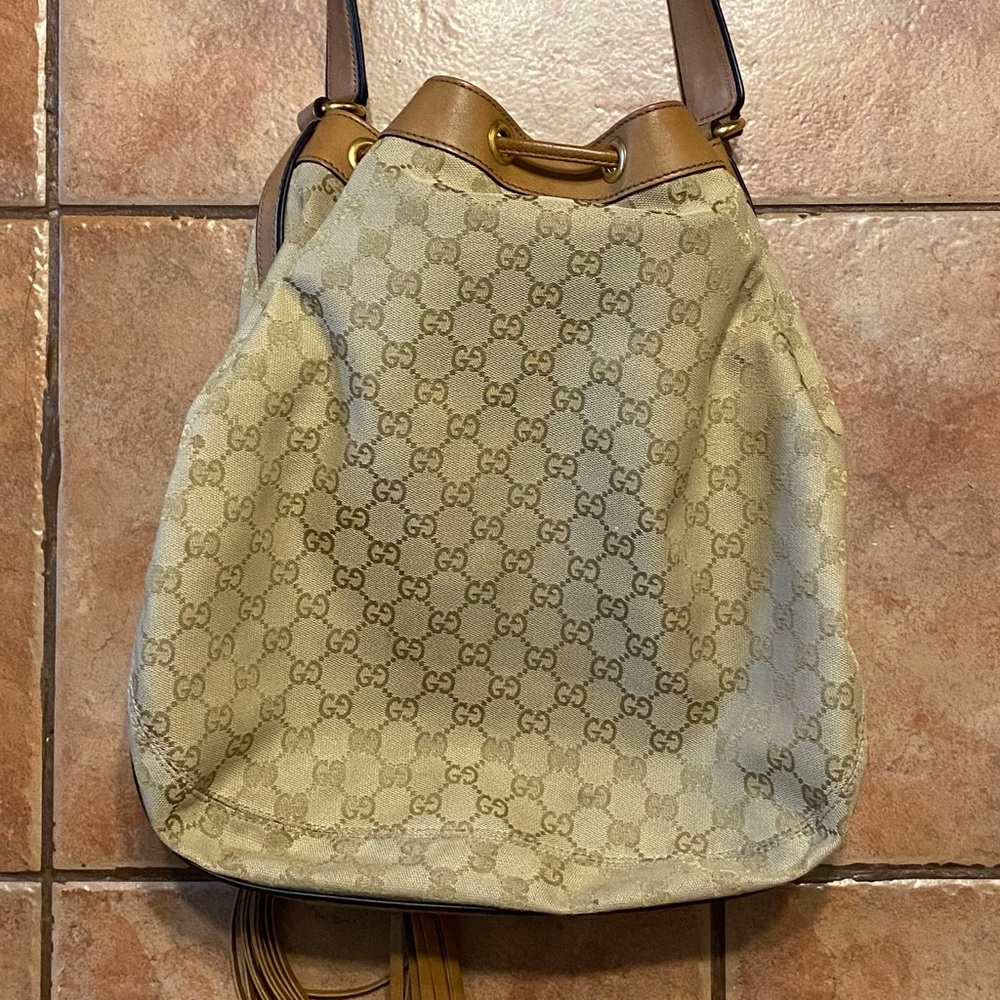 Gucci Rania GG Canvas Drawstring Hobo Bag❣️Excellent‼️🇮🇹 - Picture 6 of 16